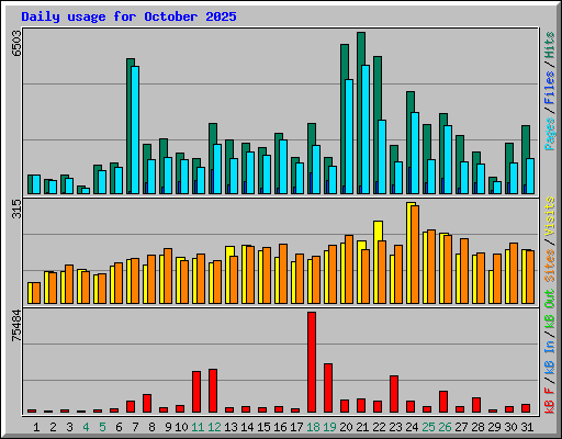 Daily usage for October 2025