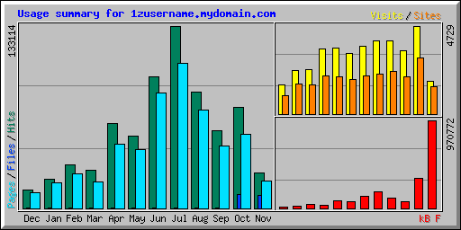 Usage summary for 1zusername.mydomain.com